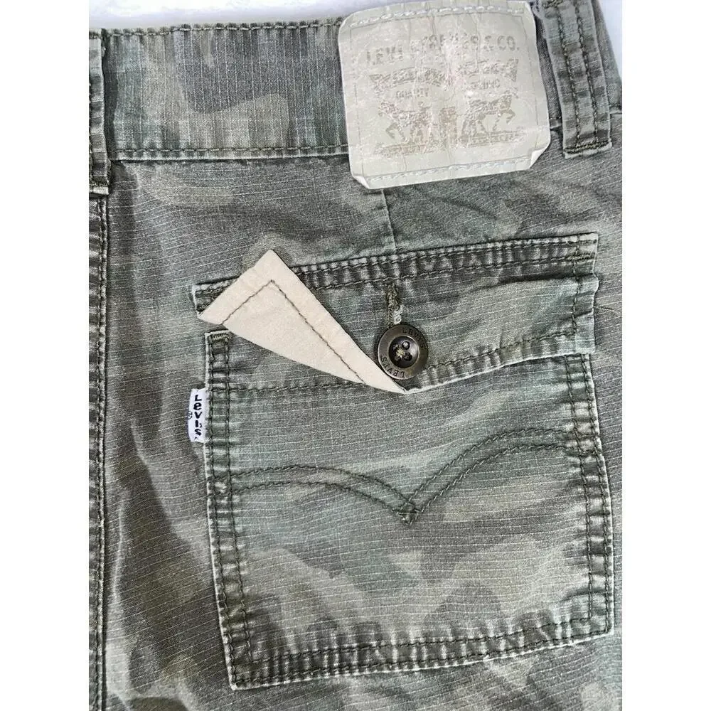 Levis Shorts Mens 18 Regular 29 Waist Camouflage Military Workwear Cargo Casual